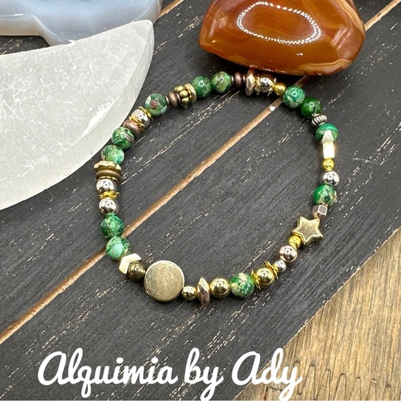 Alquimia Green and Gold Beaded Bracelet - Picture 1 of 1